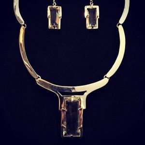 925  sterling silver set with transparent crystal